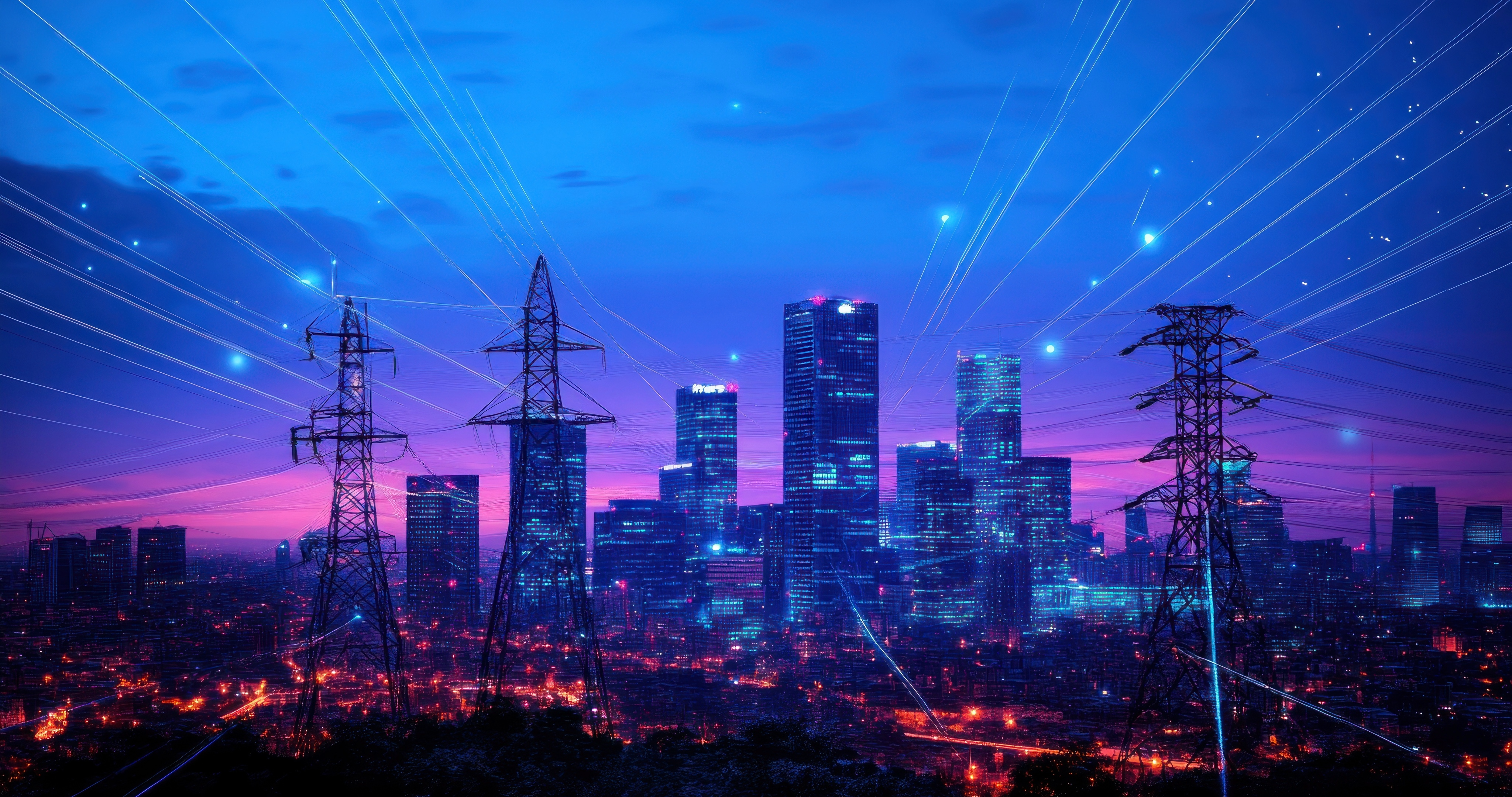 Energy Power Grid Cityscape